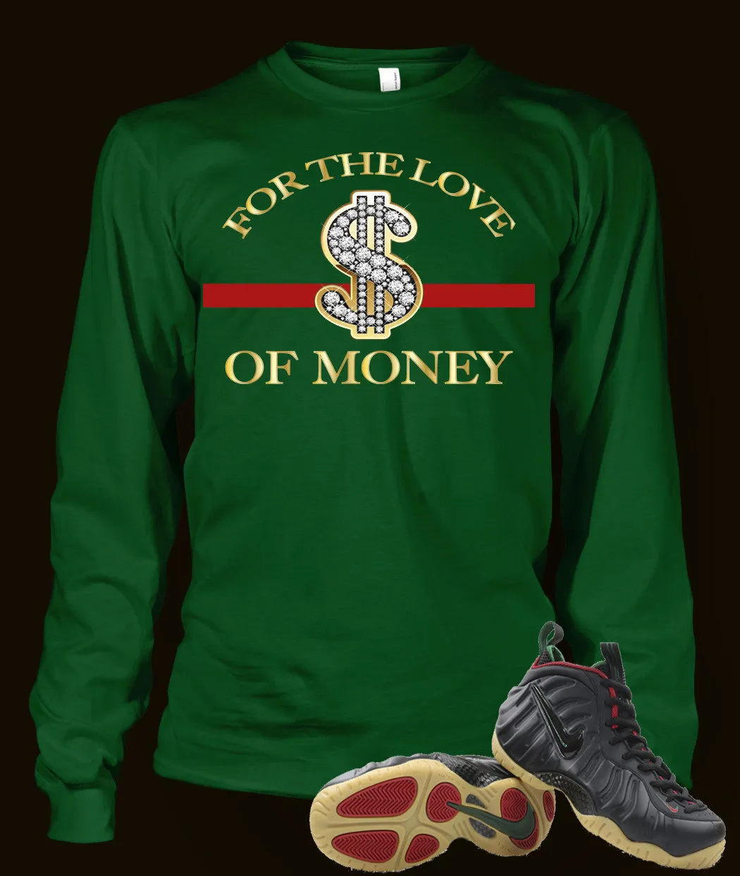 Long Sleeve Graphic T Shirt To Match Gucci Black Foamposite Shoe