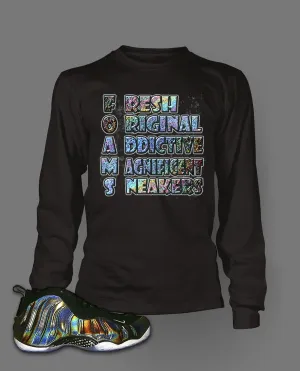 Long Sleeve Graphic T Shirt To Match Hologram Foamposite Shoe