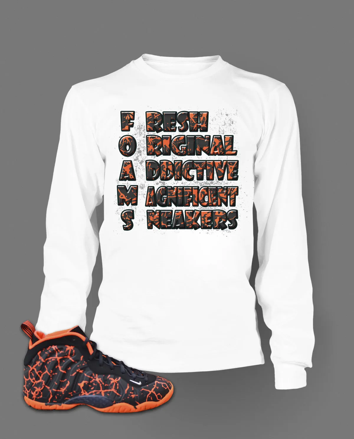 Long Sleeve Graphic T Shirt To Match Magma Foamposite Shoe