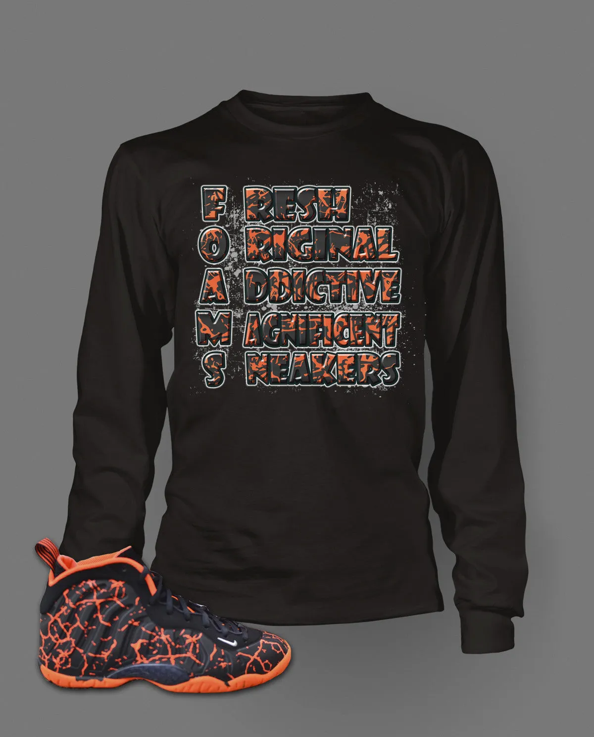 Long Sleeve Graphic T Shirt To Match Magma Foamposite Shoe