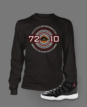 Long Sleeve Graphic T Shirt To Match Retro Air Jordan 11 72-10 Shoe