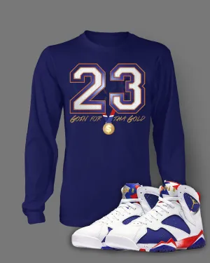 Long Sleeve Graphic T-Shirt To Match Retro Air Jordan 7 Olympic Shoe