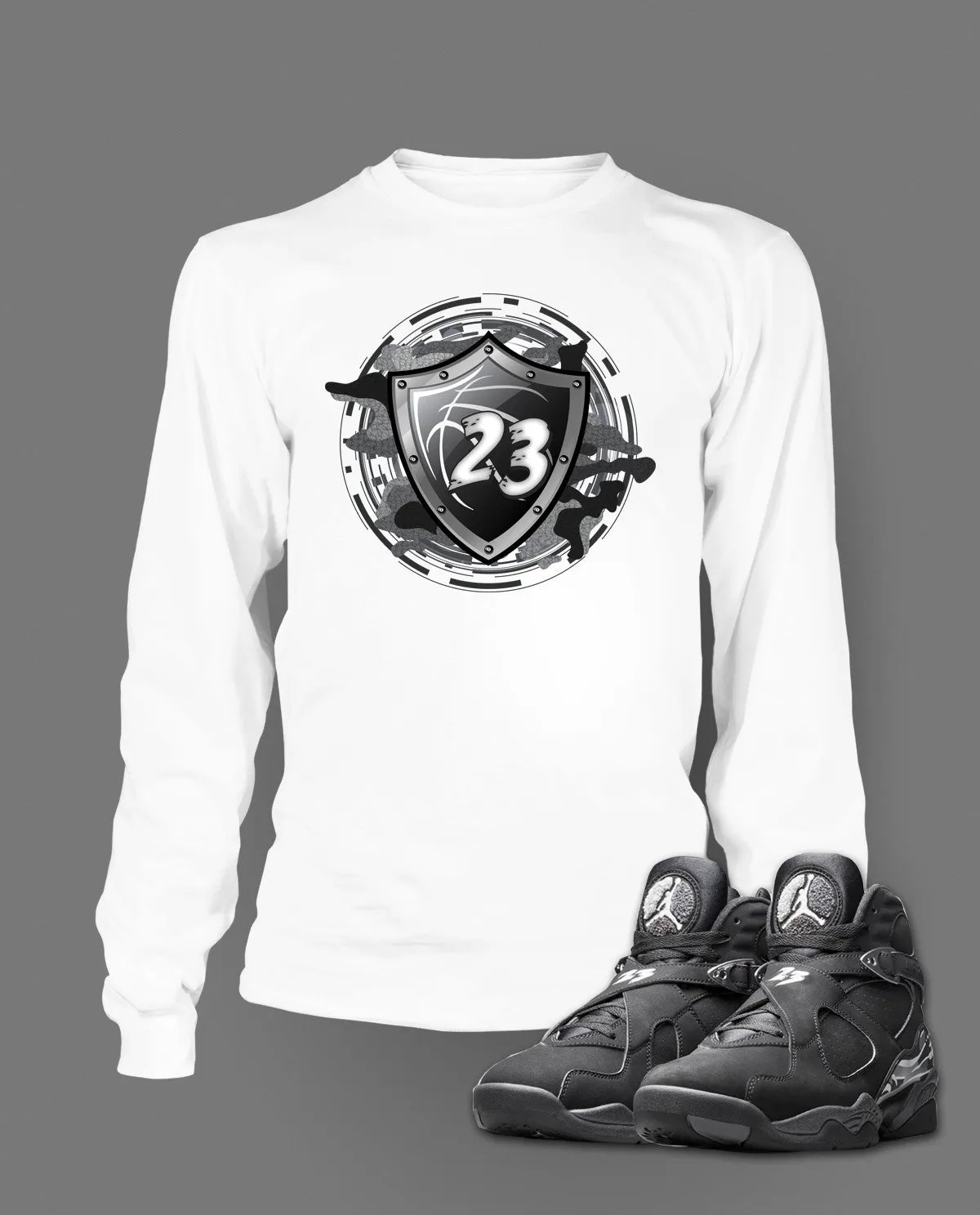 Long Sleeve T Shirt To Match Retro Air Jordan 8 Chrome Shoe