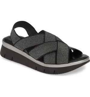 Lorybeth elastic & leather platform sandals