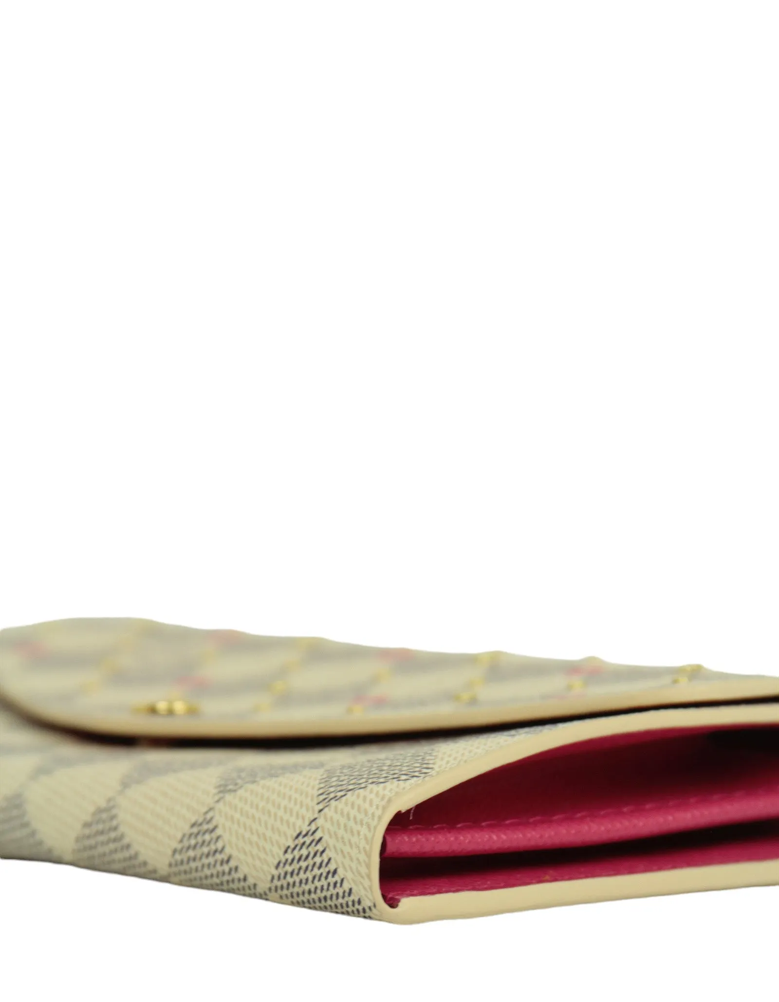 Louis Vuitton Damier Azur Fuchsia Studded Sarah Wallet NM