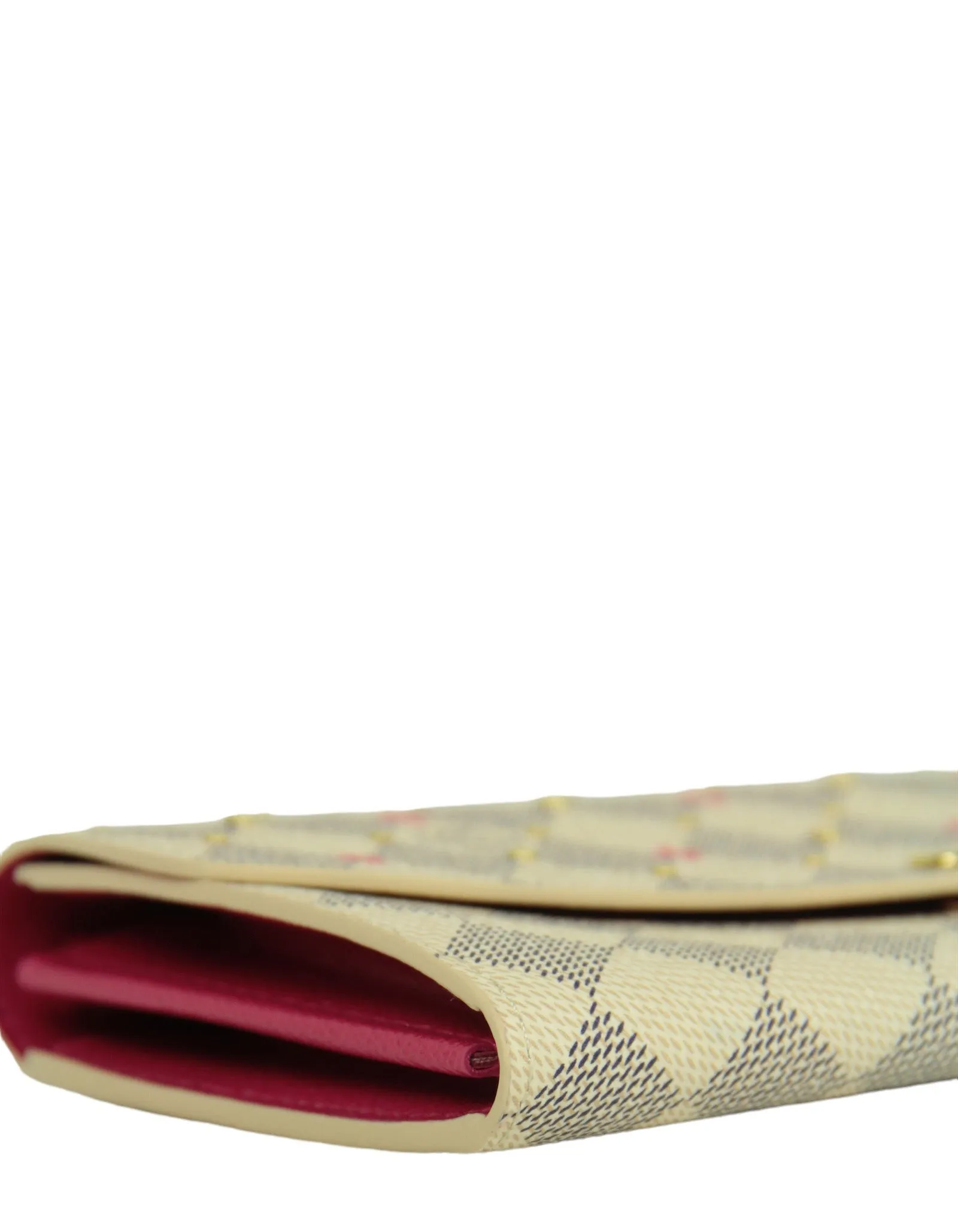 Louis Vuitton Damier Azur Fuchsia Studded Sarah Wallet NM