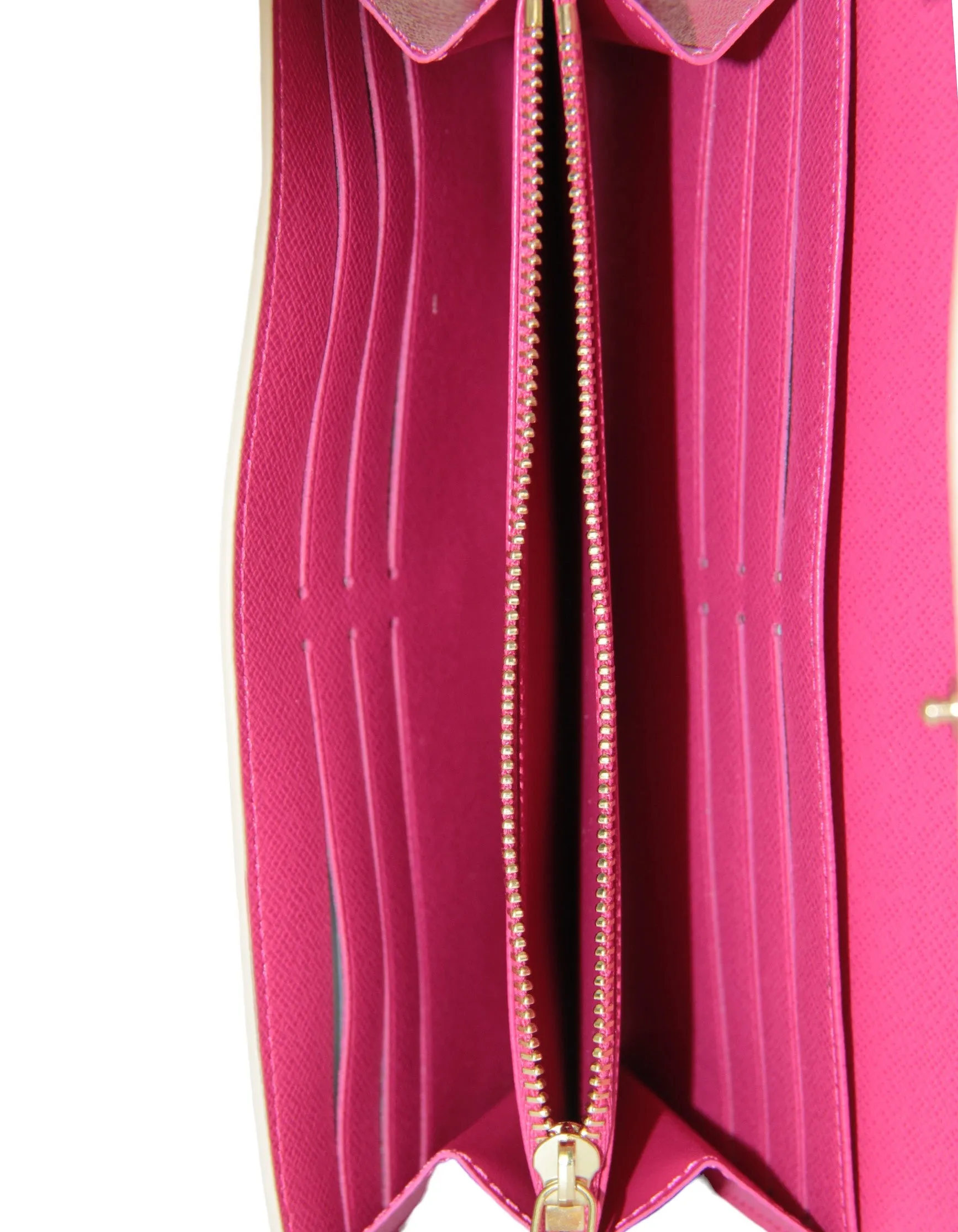 Louis Vuitton Damier Azur Fuchsia Studded Sarah Wallet NM