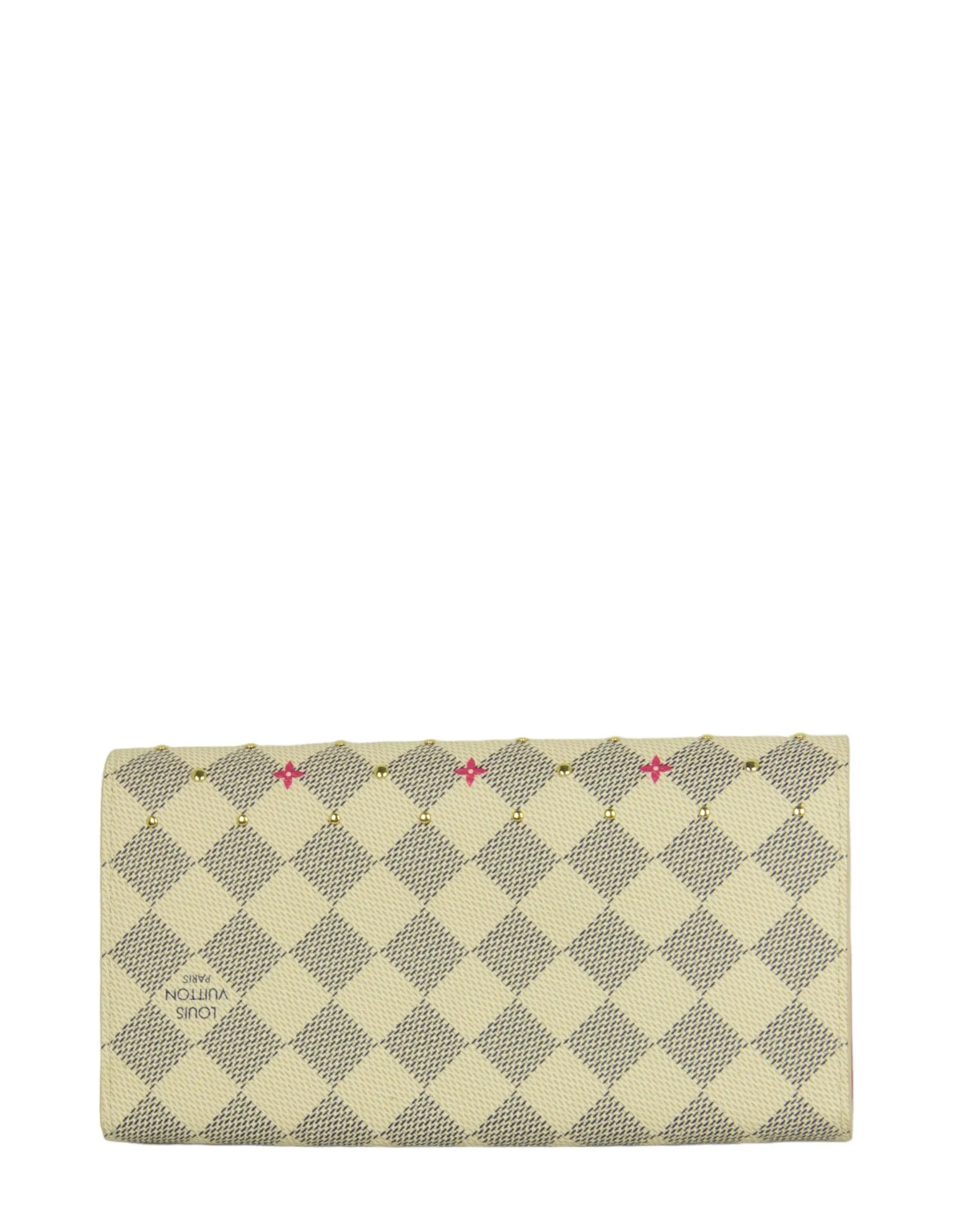 Louis Vuitton Damier Azur Fuchsia Studded Sarah Wallet NM