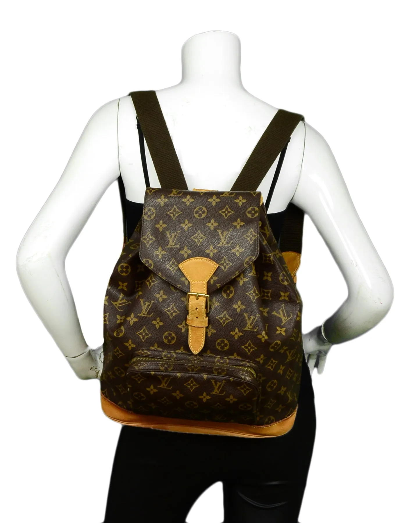 Louis Vuitton Monogram Coated Canvas Montsouris GM Backpack Bag