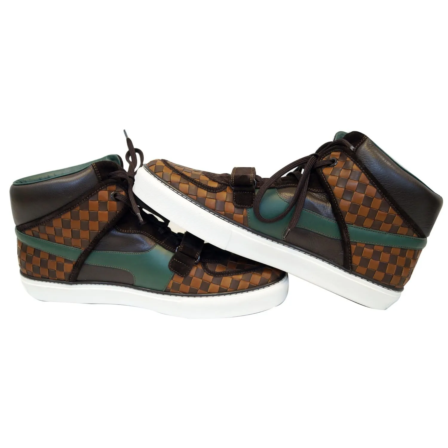 LOUIS VUITTON Tower Hightop Damier Ebene Sneakers Brown Size 11