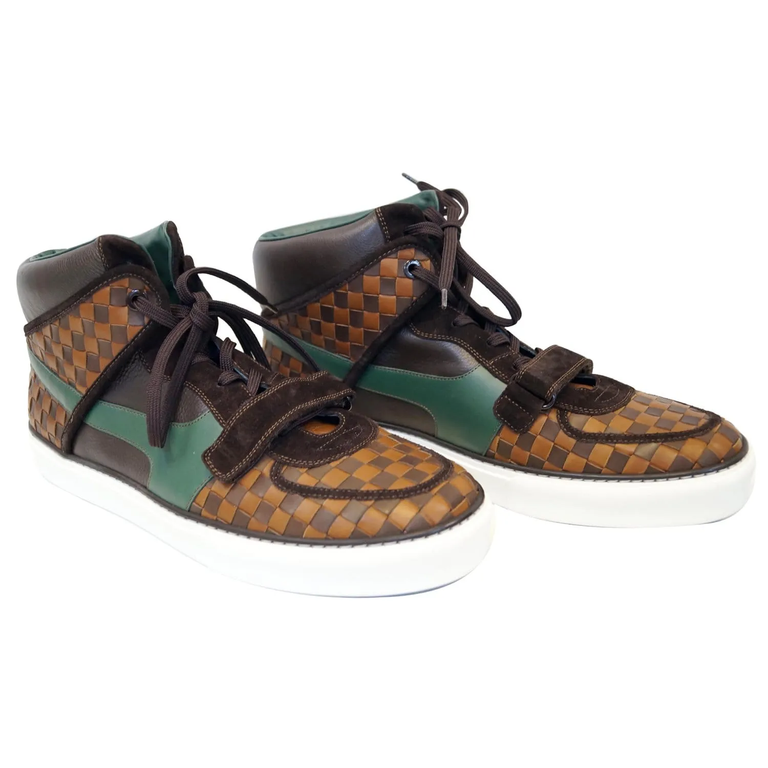 LOUIS VUITTON Tower Hightop Damier Ebene Sneakers Brown Size 11