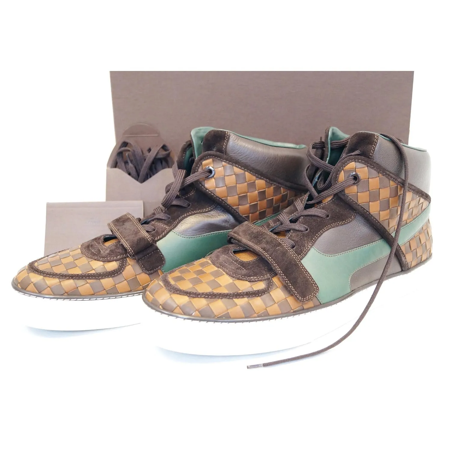 LOUIS VUITTON Tower Hightop Damier Ebene Sneakers Brown Size 11