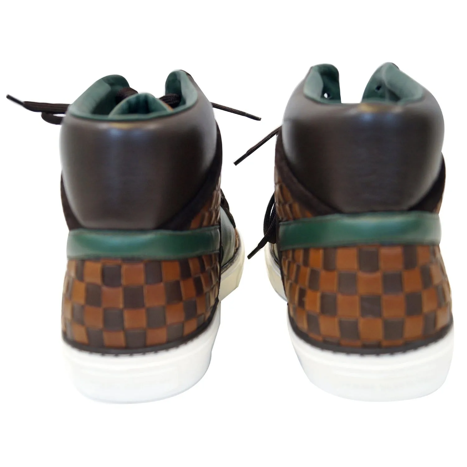 LOUIS VUITTON Tower Hightop Damier Ebene Sneakers Brown Size 11