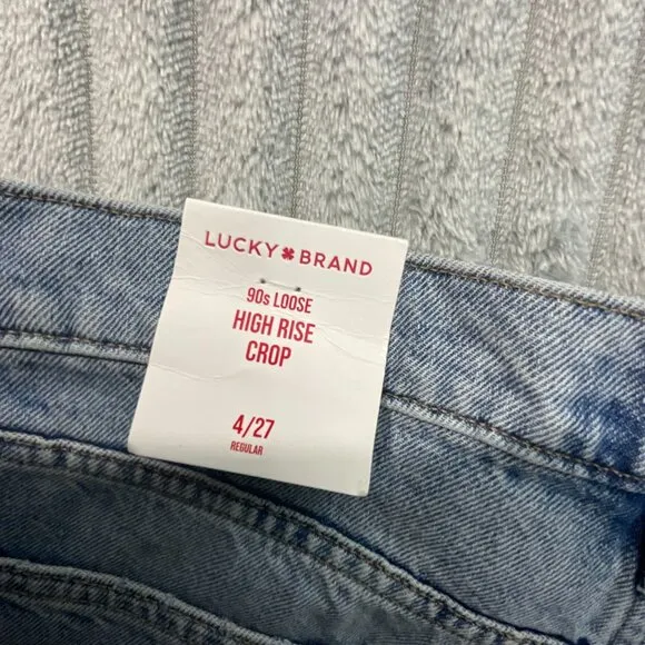 Lucky Brand Womens 90s Loose High Rise Crop Blue Jeans Retro Casual Denim 4/27
