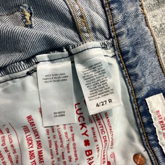 Lucky Brand Womens 90s Loose High Rise Crop Blue Jeans Retro Casual Denim 4/27