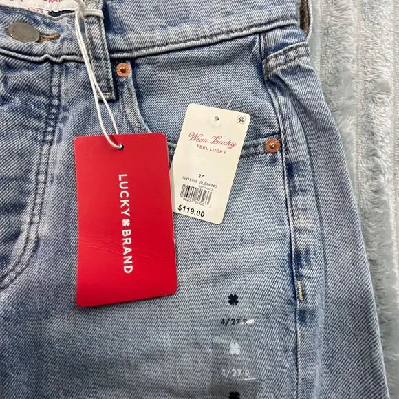 Lucky Brand Womens 90s Loose High Rise Crop Blue Jeans Retro Casual Denim 4/27