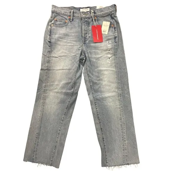 Lucky Brand Womens 90s Loose High Rise Crop Blue Jeans Retro Casual Denim 4/27
