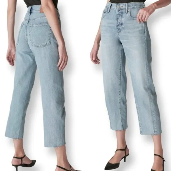 Lucky Brand Womens 90s Loose High Rise Crop Blue Jeans Retro Casual Denim 4/27