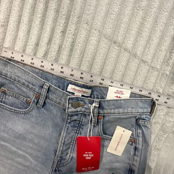 Lucky Brand Womens 90s Loose High Rise Crop Blue Jeans Retro Casual Denim 4/27