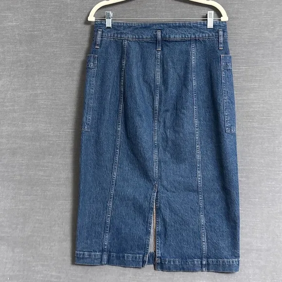 Madewell Skirt 29 Blue JEan Denim Midi Cowgirl Western Retro 70s 80s Casual