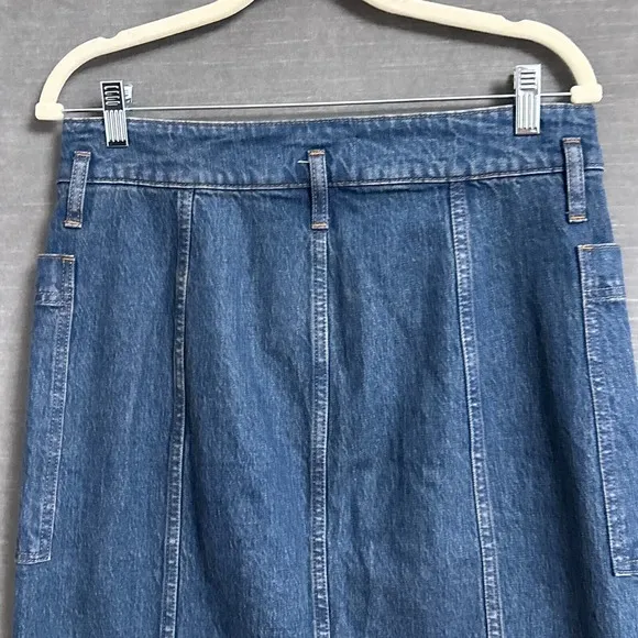 Madewell Skirt 29 Blue JEan Denim Midi Cowgirl Western Retro 70s 80s Casual