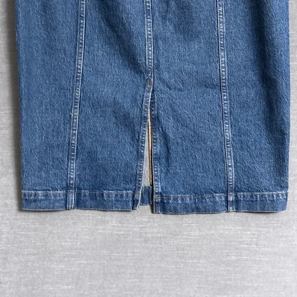 Madewell Skirt 29 Blue JEan Denim Midi Cowgirl Western Retro 70s 80s Casual
