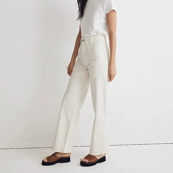 Madewell The Perfect Vintage Wide-Leg Jeans Cream Size 32 NWT