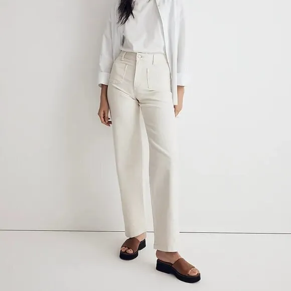Madewell The Perfect Vintage Wide-Leg Jeans Cream Size 32 NWT