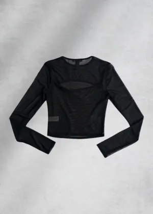 Madilyn Mesh Cutout Top - Black