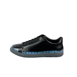 MCM Mens Terrain Gradient Black/Blue Leather Low Top Sneakers