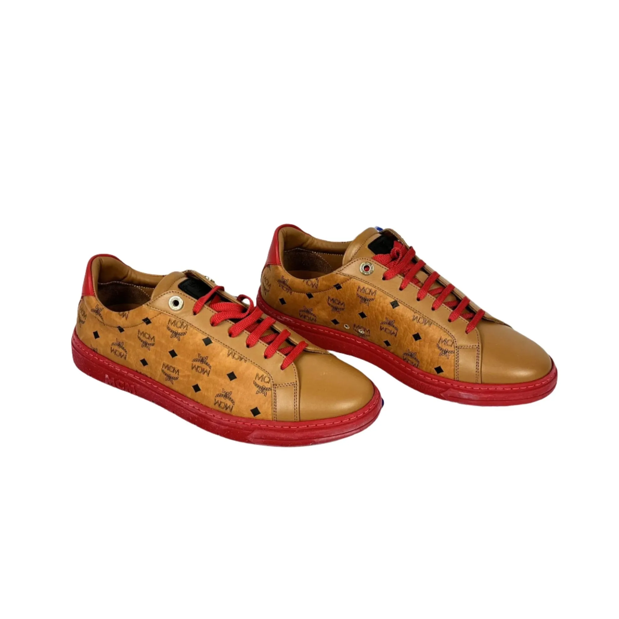 MCM Mens Terrain Lo Lychee Visetos Low Top Sneakers