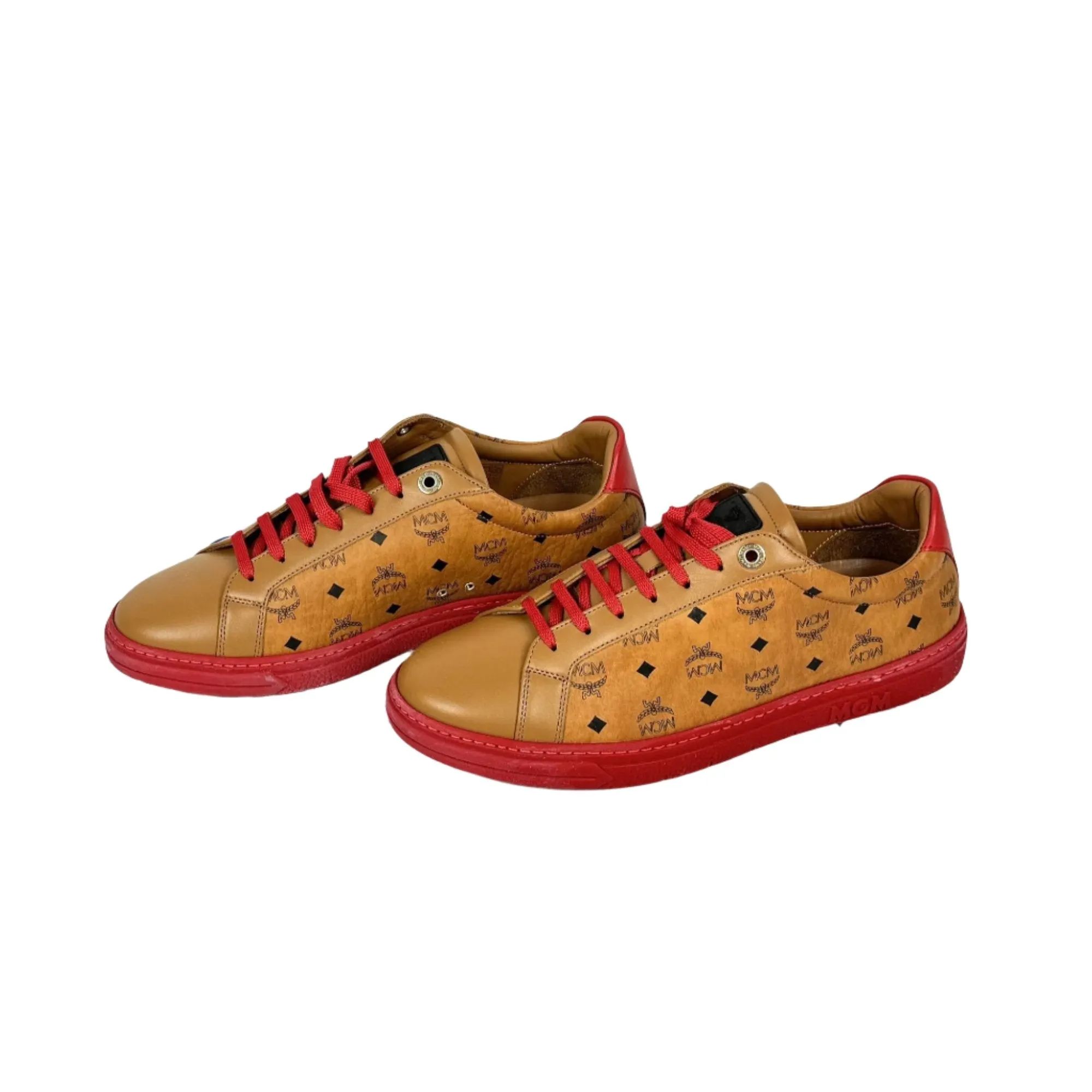 MCM Mens Terrain Lo Lychee Visetos Low Top Sneakers