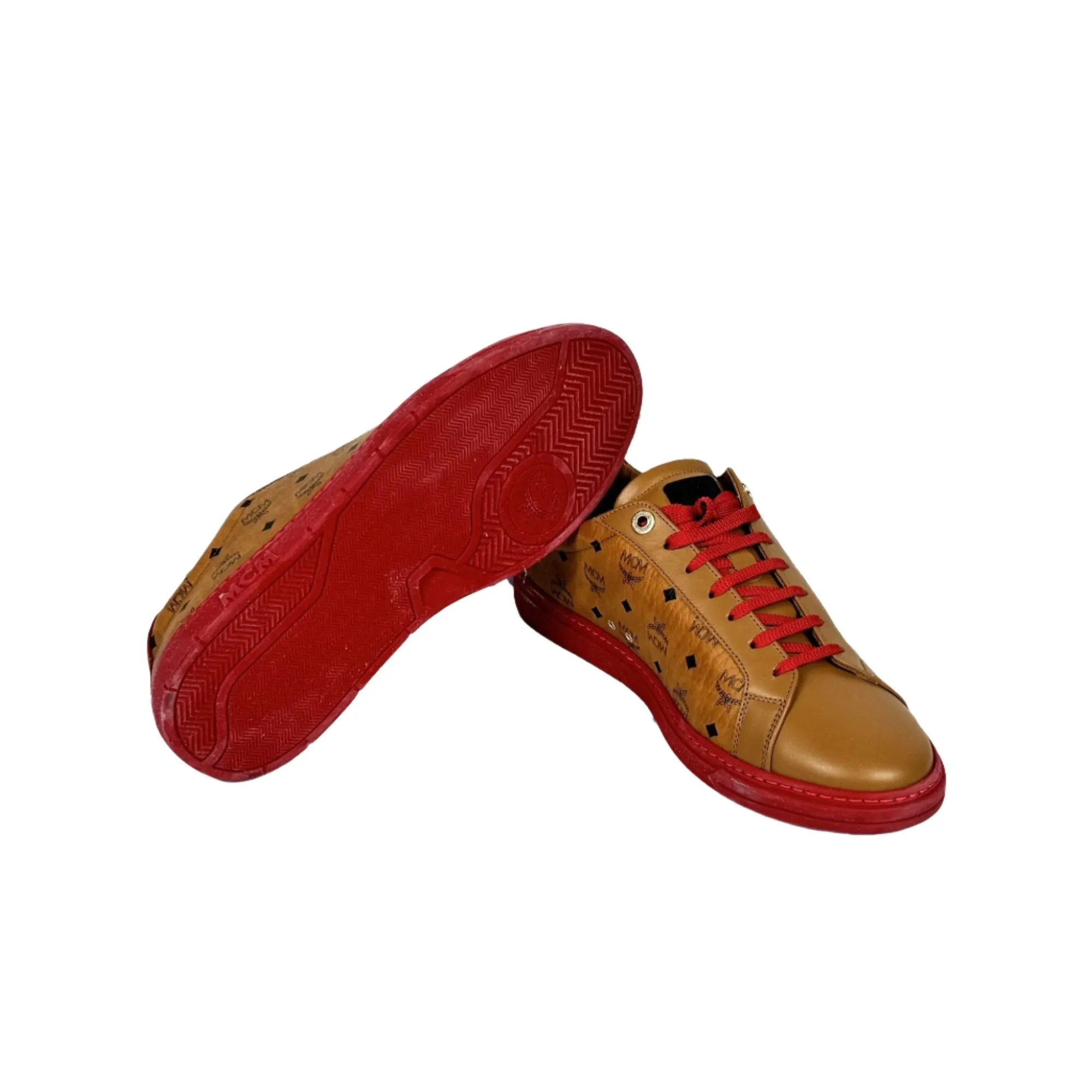 MCM Mens Terrain Lo Lychee Visetos Low Top Sneakers