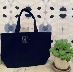 Medium Black Canvas Tote Bag