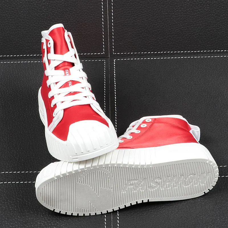 Men Fashion Casual Shoes Spring Autumn Luxury Designer Thick Bottom Leisure Board Shoes Male High Top Sneakers