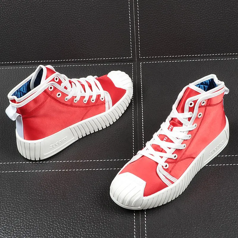 Men Fashion Casual Shoes Spring Autumn Luxury Designer Thick Bottom Leisure Board Shoes Male High Top Sneakers
