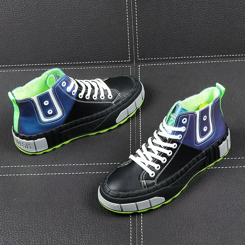 Men Fashion Causal Ankle Boots Winter Short Plush Warm High Top Sneakers Male Youth Trending Thick Bottom Shoes