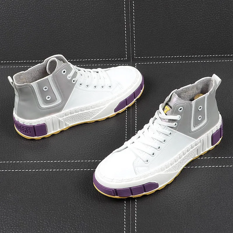 Men Fashion Causal Ankle Boots Winter Short Plush Warm High Top Sneakers Male Youth Trending Thick Bottom Shoes