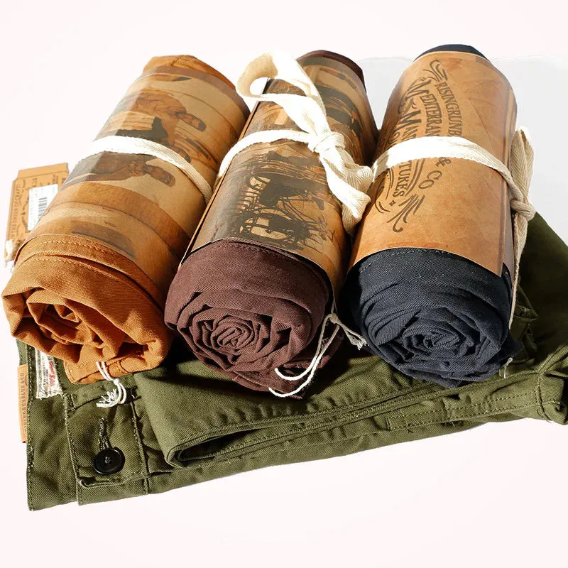 Men's American Style Retro Cotton Pants - Loose Tapered Straight Pencil Pants for Autumn/Winter
