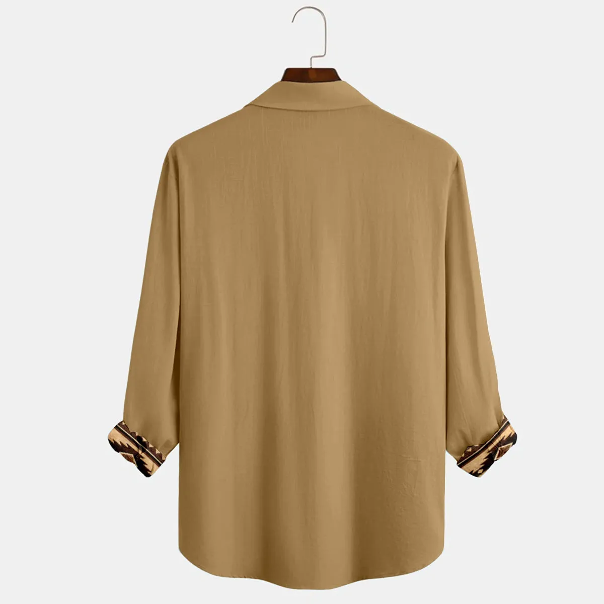 Men's Aztec Print Vintage Men's Long Sleeve Shirt