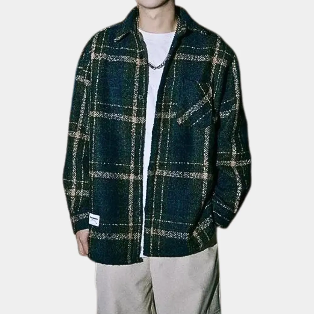 Men's Long Sleeve Vintage Plaid Casual Shirt