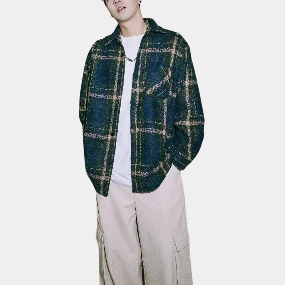 Men's Long Sleeve Vintage Plaid Casual Shirt