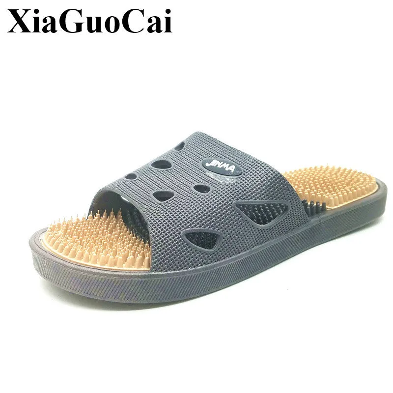 Men's Slippers Indoor Home Massage Slippers Couples Bathroom Non-slip Slippers Beach Slippers Flats Casual Shoes H191 35