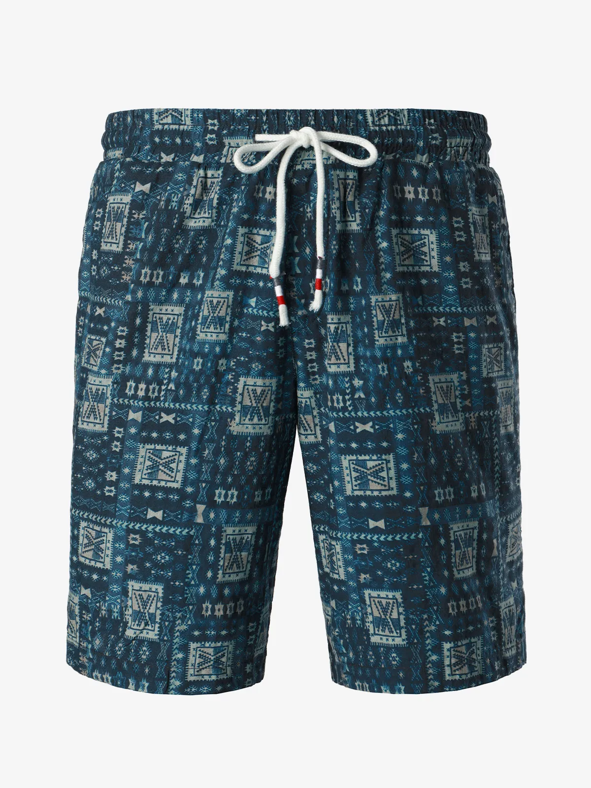 Men's Summer Boho Cotton Casual Retro Blue Shorts