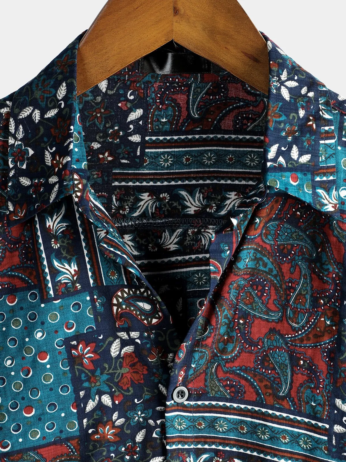 Men's Vintage Cotton Casual Short Sleeve Shirt