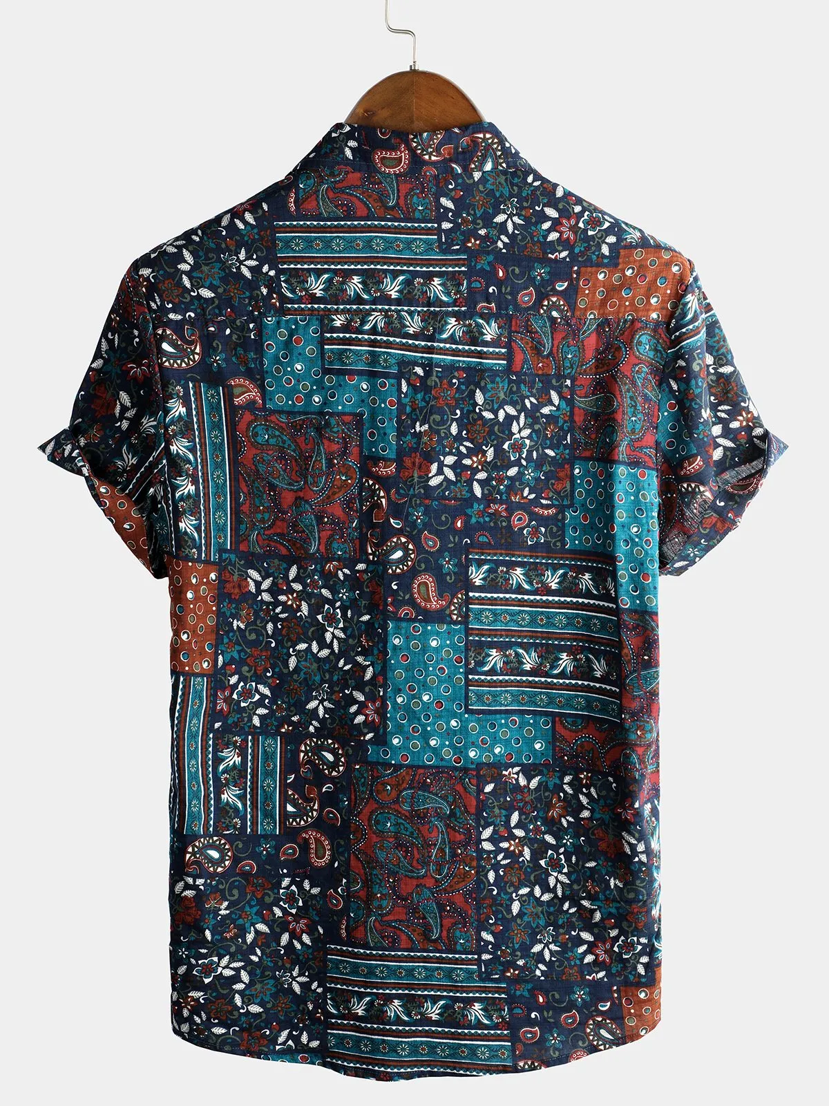 Men's Vintage Cotton Casual Short Sleeve Shirt