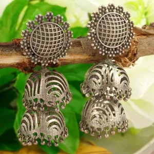 Mesh Double Jhumki Earrings