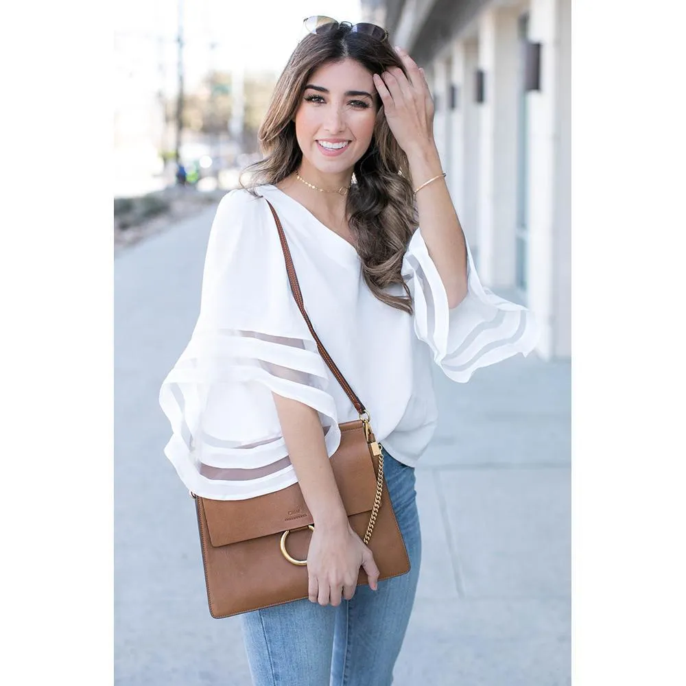 Mesh Patchwork Sleeve Shirt