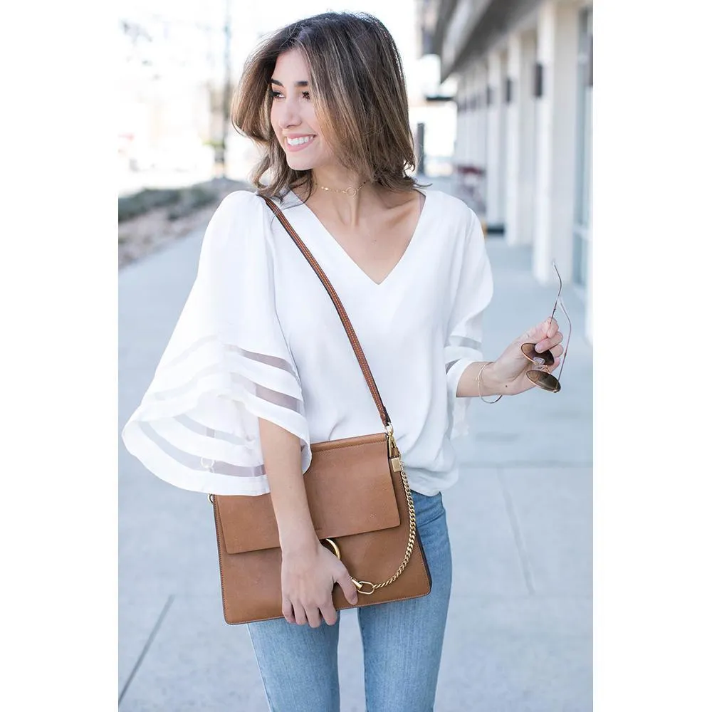 Mesh Patchwork Sleeve Shirt