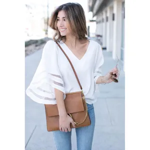 Mesh Patchwork Sleeve Shirt